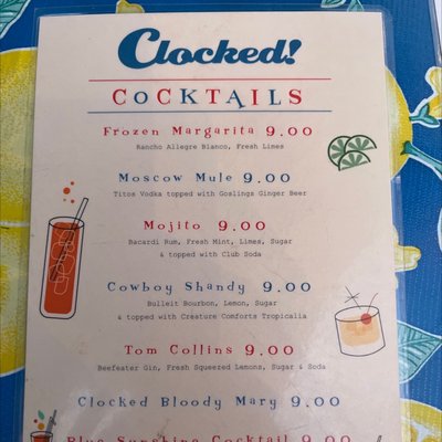 Menu photo 3 Clocked Athens, GA