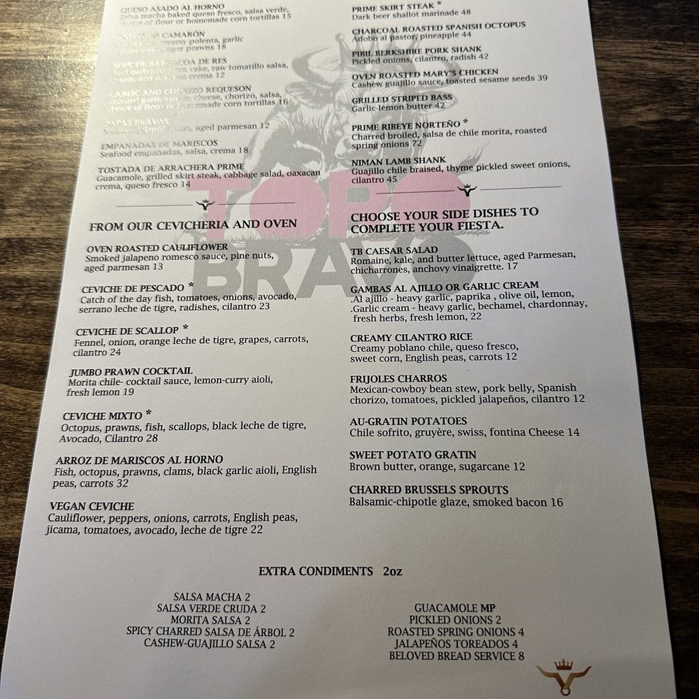 Toro Bravo - Menu - Steakhouses Near Me - Reno, Nevada Toro Bravo - Menu - Steakhouses Near Me - Reno, Nevada