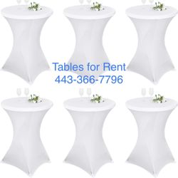 Happy Eventing Rentals - Cocktail tables with covers