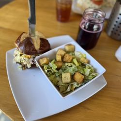 Renegade Winery - The Yankee Pig Sammy with a Ceasar salad and a blackberry seltzer.