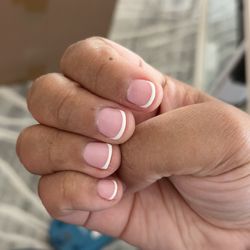 Fresh French nail manicure