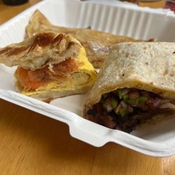 Coal Yard Cafe - Croissant (left) & burrito (right)