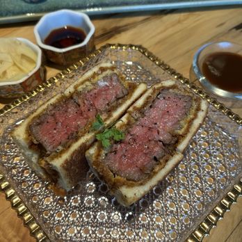 Haru - Wagyu sando. Comes with katsu dipping sauce. - Japanese Near Me - Los Altos, California Haru - Wagyu sando. Comes with katsu dipping sauce. - Japanese Near Me - Los Altos, California