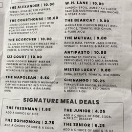 Menu at Alexanders Menu at Alexanders