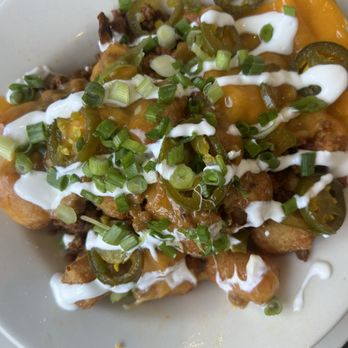 Maureen's Kitchen - Loaded tots with chorizo and jalapeños. - Breakfast & Brunch Near Me - Smithtown, New York
