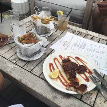 The Grove - Bacon wrapped shrimp, fries and fried okra!! - Bars Near Me - Savannah, Georgia