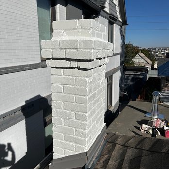 Crestline Coatings - After of an old brick chimney - Painters Near Me
