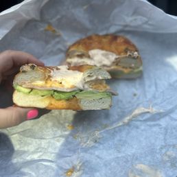 Jalapeño bagel, habanero, cream, cheese, ham, egg, cheese, avocado Jalapeño bagel, habanero, cream, cheese, ham, egg, cheese, avocado