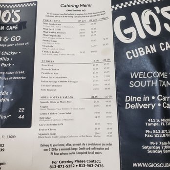 Gio's Cuban Cafe - Menu - Cafes Near Me - Tampa, Florida Gio's Cuban Cafe - Menu - Cafes Near Me - Tampa, Florida