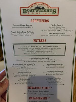 Menu photo 5 Boatwright's Dining Hall Lake Buena Vista, FL