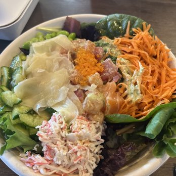 Poke2 Grill - Poke Bowl - 3 proteins salmon tuna and crab meat on a rice and salad base - Poke Near Me - Downey, California