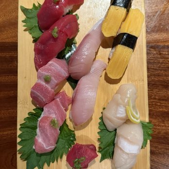 Sushi Fish Attack - Bluefin, toro, hamachi, hotate, and tamago nigiri. - Sushi Bars Near Me - San Diego, California