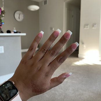 Color Nails - Pink and white powder - Nail Salons Near Me - Las Vegas, Nevada Color Nails - Pink and white powder - Nail Salons Near Me - Las Vegas, Nevada
