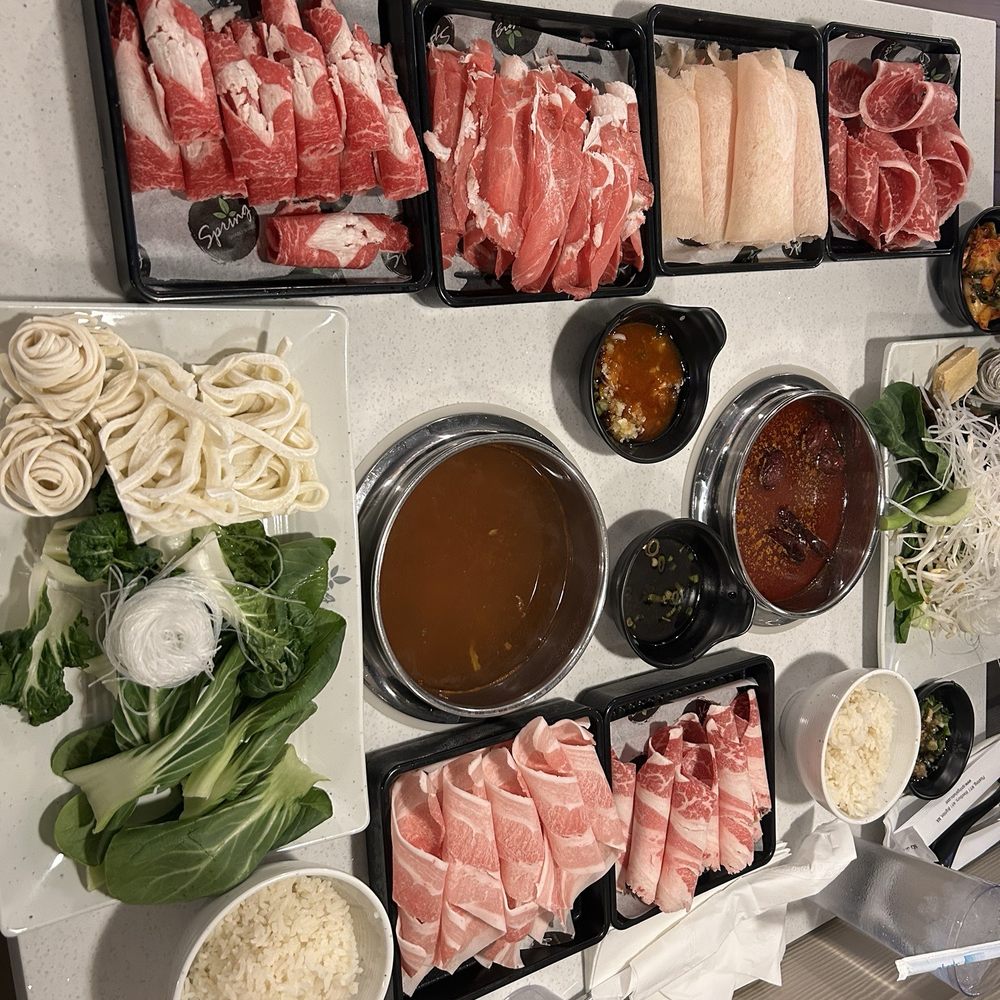 Spring Shabu Shabu - All the protein options available along with the kimchi broth and spicy pork bone broth. - Hot Pot Near Me - Westbury, New York Spring Shabu Shabu - All the protein options available along with the kimchi broth and spicy pork bone broth. - Hot Pot Near Me - Westbury, New York