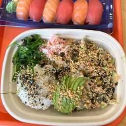Tuna salmon nigiri sushi and 2-protein bowl Tuna salmon nigiri sushi and 2-protein bowl