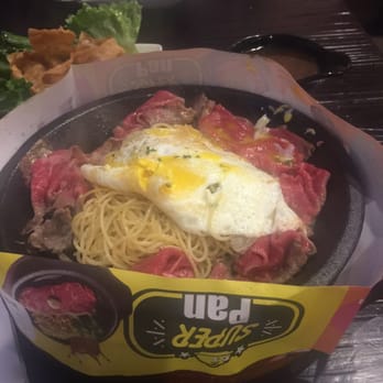 Super Pan - #15 spaghetti noodles with beef and added an egg - Teppanyaki Near Me - San Francisco, California