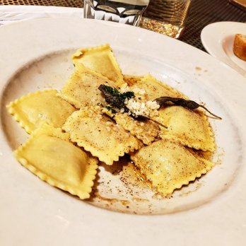 Justa Pasta - Butternut squash ravioli in brown butter - Italian Near Me - Portland, Oregon Justa Pasta - Butternut squash ravioli in brown butter - Italian Near Me - Portland, Oregon