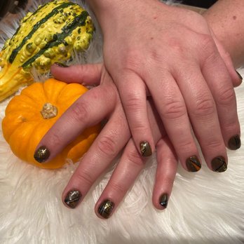 Nails By Sean - Beautiful fall design. Pics don't even do it justice! - Nail Salons Near Me - Rockville, Maryland Nails By Sean - Beautiful fall design. Pics don't even do it justice! - Nail Salons Near Me - Rockville, Maryland