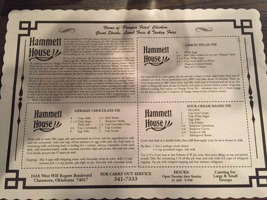 Menu photo 3 Hammett House Restaurant Claremore, OK Menu photo 3 Hammett House Restaurant Claremore, OK