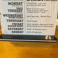 Bear Trap Cafe & Bar - Daily specials