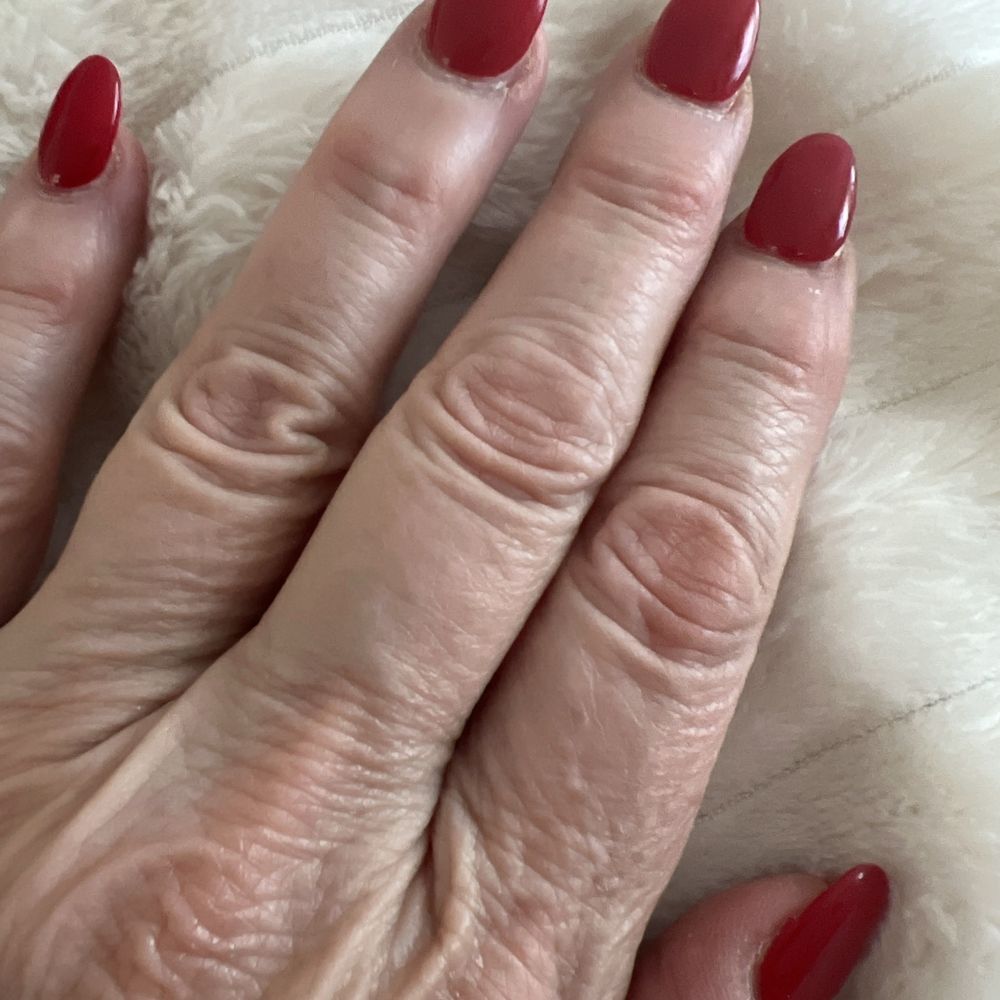 Gel Nails - My left hand with acrylics medium Length - Nail Salons Near Me - Alliance, Ohio