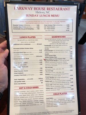 Menu photo 7 Parkway House Hickory, NC