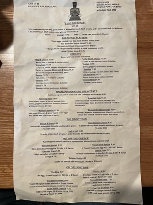 Menu photo 1 Railroad Cafe Myrtle Point, OR