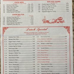 China King - Menu May 2022