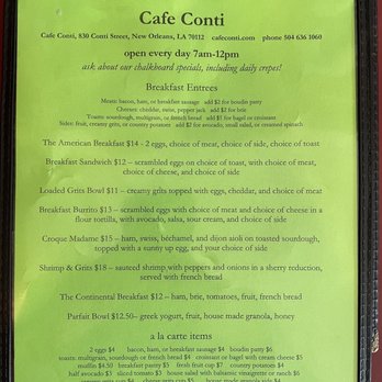 Cafe Conti - Breakfast & Brunch Near Me - New Orleans, Louisiana Cafe Conti - Breakfast & Brunch Near Me - New Orleans, Louisiana