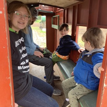 The Flower Farmer - The kids riding in the caboose. - Florists Near Me - Canby, Oregon