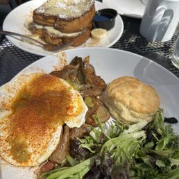 Cajun Hash and banana French Toast