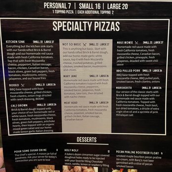 Brick & Barrel - Menu - Pizza Near Me - Lincoln, California Brick & Barrel - Menu - Pizza Near Me - Lincoln, California