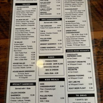 Tin Kitchen - Menu - Barbeque Near Me - Weston, Missouri