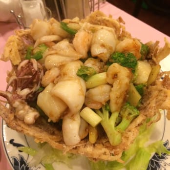New Golden Gate - Seafood bird's nest with XO sauce - Chinese Near Me - Boston, Massachusetts New Golden Gate - Seafood bird's nest with XO sauce - Chinese Near Me - Boston, Massachusetts