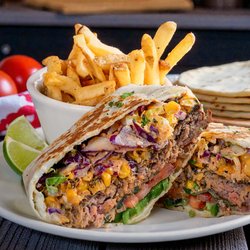 Flying Star Café - Battle of the Burgers 2026 Winner: Elote Tortilla Burger!