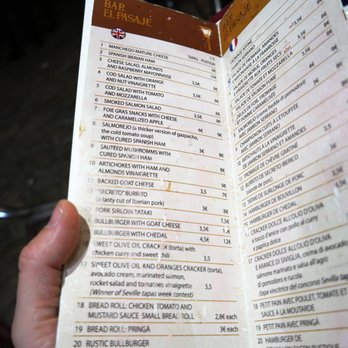 El Pasaje Tapas - they have an english menu - Tapas Bars Near Me - Seville, SE
