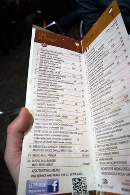 Menu photo 5 El Pasaje Tapas Seville, SE
