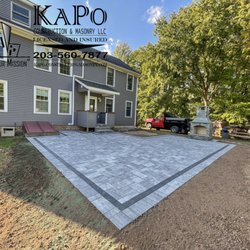 KAPO Construction & Masonry - Paver Patio with an Outdoor Stone Fireplace done in Southington CT