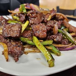 Dragon Asian Taste - Mongolian beef white rice off to the side and not in the picture. ABSOLUTELY DELICIOUS!