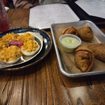 Texas Jack's Barbecue - Deviled Eggs and Brisket Egg Rolls - Barbeque Near Me - Arlington, Virginia Texas Jack's Barbecue - Deviled Eggs and Brisket Egg Rolls - Barbeque Near Me - Arlington, Virginia