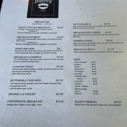 The breakfast menu The breakfast menu