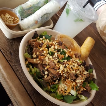 East Borough - Grilled Pork Vermicelli, Borough Spring Rolls, and Lychee Soda - Vietnamese Near Me - Costa Mesa, California East Borough - Grilled Pork Vermicelli, Borough Spring Rolls, and Lychee Soda - Vietnamese Near Me - Costa Mesa, California
