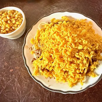 Lupie's Cafe - Chili Mac w/ Extra Cheese, Corn on the side - American Near Me - Charlotte, North Carolina Lupie's Cafe - Chili Mac w/ Extra Cheese, Corn on the side - American Near Me - Charlotte, North Carolina
