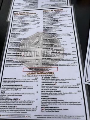 Menu photo 4 Trailhead Public House & Eatery Moab, UT