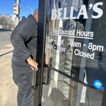 Bella's Breakfast & Lunch - a man leaning against a glass door - Breakfast & Brunch Near Me - Philadelphia, Pennsylvania Bella's Breakfast & Lunch - a man leaning against a glass door - Breakfast & Brunch Near Me - Philadelphia, Pennsylvania