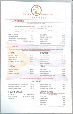 Menu photo 8 Havana Restaurant Macclenny, FL