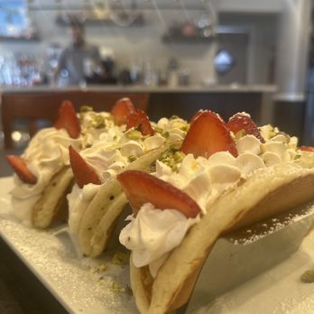 Franklin & Phoebe Brunchery - cannoli-stuffed pancake "tacos" - Breakfast & Brunch Near Me - Franklin Square, New York Franklin & Phoebe Brunchery - cannoli-stuffed pancake "tacos" - Breakfast & Brunch Near Me - Franklin Square, New York