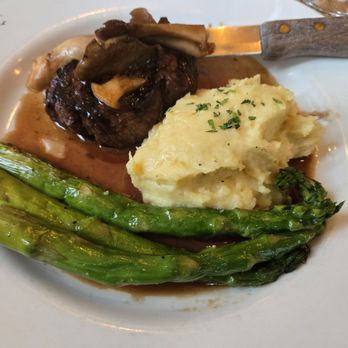Kennebec Cafe - Special: 6 Oz Filet Mignon with mashed potatoes and asparagus - Mediterranean Near Me - Hesperus, Colorado Kennebec Cafe - Special: 6 Oz Filet Mignon with mashed potatoes and asparagus - Mediterranean Near Me - Hesperus, Colorado