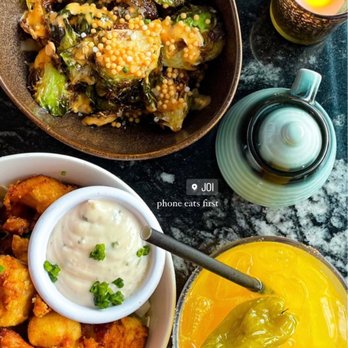 Joi - Brussels Sprouts Chicken Kaarage Shishito Mango Margarita - Asian Fusion Near Me - Austin, Texas Joi - Brussels Sprouts Chicken Kaarage Shishito Mango Margarita - Asian Fusion Near Me - Austin, Texas