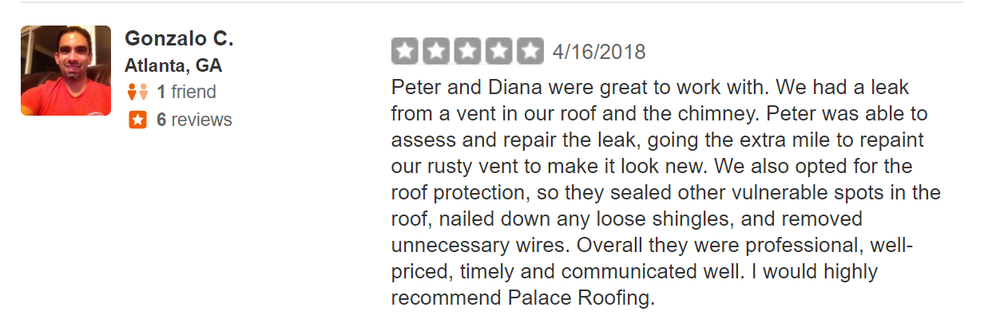 Slide of Palace Roofing Restoration & Gutters